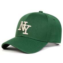 Gorras de béisbol unisex con bordado de letras NY, gorras informales ajustables para exteriores para primavera y otoño, gorra deportiva con protección T8MX - Azul cielo - Ver 6