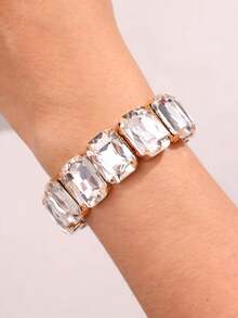 1 件时尚、精致、闪亮、多功能、奢华、独特、小批量、耀眼、奢华水晶方形手链，适合女士日常、派对、节日、通勤 - 手鐲 - 查看 15