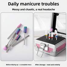 Nail Grinding Head Storage Box Grinding Head Jack Display Stand Dustproof Display Box Base 25 Holes - Multicolor - View 2