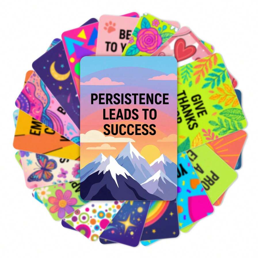 18张自我鼓励卡片 - 跨境优雅手绘插画风格，简约、积极向上、充满励志文字 - 彩色 - 查看 1