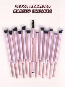 20pcs Makeup Brushes With Storage Case Or Velvet Bag Aluminum Tube High-End Valentine's Day Gift Liquid Foundation Powder Contour Eyeshadow Details Brushes Professional Makeup Tool - 粉色 - 查看 6