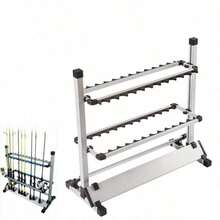 Fishing Rod Rack Stand Storage Holder Aluminum Alloy Display Rack 24 Rods 72cm - white color - View 1