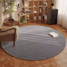 1pc Handwoven Round Jute Style PP & TPR Material Rug, Soft & Durable, Easy To Clean, Absorbent, Suitable For Entryway, Bedroom And Indoor Spaces - Brown - View 7