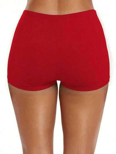 High Waist Retro Distressed Elastic Tight Sports Casual Shorts Summer Vacation