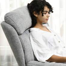 Swivel Armchair, Water-Repellent Chenille Lounge Chair, Upholstered Reclining Chair With Integrated Armrests, For Living Room - Grey - View 7