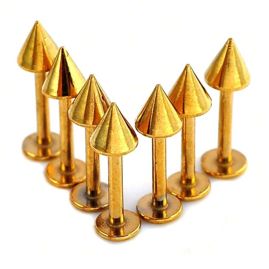 5 piezas de anillos de acero inoxidable dorado para el ombligo, joyería de perforación del ombligo - Un estilo - Ver 1