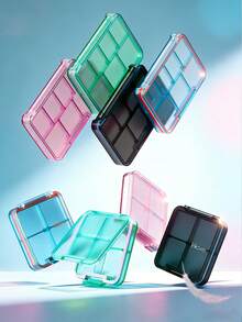 1pc Portable Pill Organizer Box, 4/7 Compartments Moisture-Proof Travel Medicine Storage Box, Can Hold Medications, Vitamins, Supplements, Jewelry, Large Capacity Design, Easy To Carry In Handbag, Suitable For Home And Daily Use - Multicolor - View 1