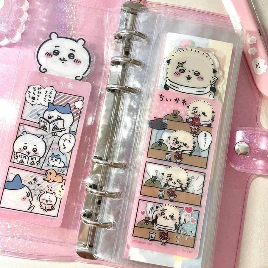 2pcs Japanese Style Healing Style Cute Pet Bookmark Reading And Marking Tool, Student Stationery Set For The New School Season,New Year's Gift, Valentine's Day Gift, Easter Gift.Stochastic Style. - Multicolor - View 1