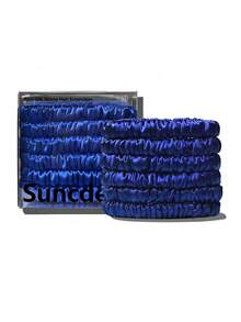 SUNCDELV SLIK 22 Momme 100% Silk Hair Scrunchie Handmade Pure Mulberry Hairbands Silk Hair Ties Scrunchies Set Women Curly Thin Hair Srevela Hair Accessories - Multicolor - View 27