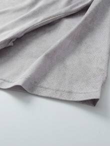 Men's Casual Fashion Street Daily Commute Grey Faux Washed Finish Loose T-Shirt,Christian Gift - Light Grey - View 6