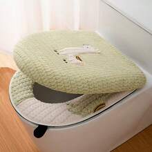 2pcs Thickened Toilet Seat Cushion Set - Warm Toilet Seat Cover And Lid For Home Use, Suitable For Autumn/Winter - Multicolor - View 10
