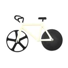 1个自行车造型披萨刀，创意滚动披萨刀，双轮披萨切割器，披萨分割器，单轮自行车造型披萨刀，不锈钢披萨刀，适用于家庭和专业厨房 - 有趣的披萨派对装饰 - 易于清洁的披萨切割工具 - 烹饪爱好者的趣味设计 - 多 - 查看 15