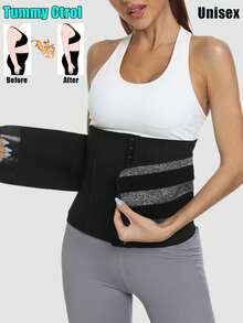 1pc Unisex Adjustable Waist Trimmer Waist Belt Body Shaping Training Waist Belt Fitness Sweat Belt - Grey - View 2