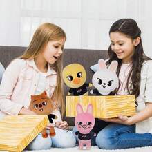 8-Piece Set Cute Kpop Inspired Animal Sk Plush Doll - Cartoon Stuffed Toy For Fans & Collectors, Idols Gift Anime Decor For Bedroom, Desk, Car, Gift - 彩色 - 查看 4