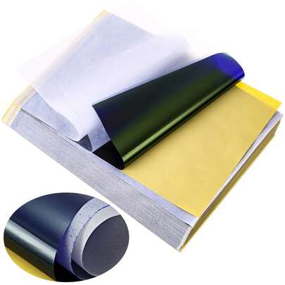  10 قطعة من أوراق الطباعة الحرارية لماركة Marklife، مقاس A4 ب- 4 طبقات من البلاستيك مع أوراق القوالب، متوافقة مع طابعة حرارية X8/D210 لوشم DIY بدون كهرباء، فن الجسم والوشم المؤقت، ورق كربون حراري مقاوم للبقع وسريع الجفاف لتصاميم واضحة وطويلة الأمد