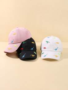 3 piezas Gorras de béisbol con dinosaurio bordado para niños, ajustables en tamaño, para uso diario, moda casual, deportes, estilo universitario, adecuadas para actividades al aire libre, correr, baloncesto, campus, fiestas, etc. Pueden usarse como regalos de cumpleaños, regalos festivos, regalos del Día del Niño - Gorra de béisbol - Ver 2