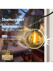 Svater Outdoor Solar String Lights G40 30m G40 Outdoor Solar String Lights Waterproof 4 Modes Auto-On/Off Memory Function Solar Powered For Patio Party Gazebo Wedding [Energy Class G] - màu đen - Xem 4