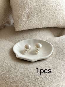 2 piezas/1 pieza Bandeja cerámica en forma de nube asimétrica de 19.5*13.5cm, bandeja de almacenamiento de joyas estilo nórdico, plato decorativo para colección y exhibición de joyas, regalo para mujeres - Multicolor - Ver 12