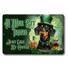 Dachshund Irish Coffee Sign, Funny Metal Wall Art, Coffee Bar Weiner Wiener Dog Decor, Wee Bit Irish, St. Patrick's Day, Doxie Mom Gift - a - 查看 8