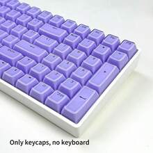 136 Keys Jelly Purple Engraved Keycaps, OEM Profile - Purple - View 3