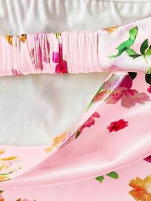 Valentine Outfits For WomenWomen's Floral Digital Print Backless Bodycon Dress, Elegant Sexy Strapless Y2K Party Cocktail Beach Boho Dress, Spring/Summer/AutumnLoose And Comfortablevalentine's Day - 淺粉色 - 查看 9