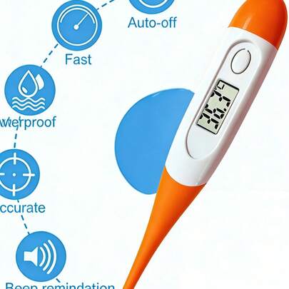 1/2pcs Adult Digital Oral Thermometer, 10 Sec Fast Measurement Of Fever Temperature, 2pcs Thermometer Set, Precise Temperature Reading In Celsius/Fahrenheit, Family Healthcare, Gift, Household Essential, Health Necessity