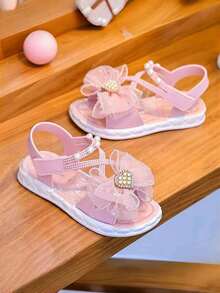 Girls Sandals Fashion Toddler Little Big Kids Princess Summer Beach Soft Bottom Slippers - Pink - View 7