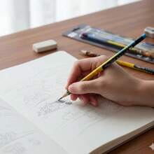 6 lápices HB, adecuados para escuela y oficina, con goma de borrar, suministros de papelería. Lápiz HB con goma de borrar, adecuado para escuela, arte, oficina, dibujo, esbozo y estudio. - D - Ver 2