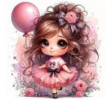 1pc/2pcs/3pcs Pink Skirt Girl Heat Transfer Stickers, Ironing And Washable, Applicable To T-Shirts, Jeans, Sweaters, Handbags, Pillows, Cushions, Queen - 3PCS-s - View 2