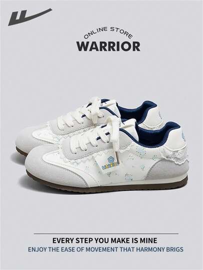  Warrior 女士板鞋，春秋季舒适百搭，休闲时尚，四季皆宜，耐磨耐穿，适合全天穿着，训练跑步鞋