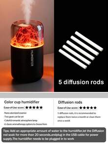 Mini Humidifier Volcanic Rock Lighting 180ml/USB Powered, Suitable For Cars, Home, Office, Bedroom, Yoga Meditation Room, Pilates Studio Gifts Low Noise Mist Diffuser - Oval - View 12