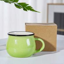 1 Stück abgerundete Keramik Kaffeetasse/Becher, einfach zu greifen, vielseitig einsetzbar, geeignet für Büro, Zuhause, alle Getränke, tolles Geschenk - Verschiedenfarbig - Übersicht 8