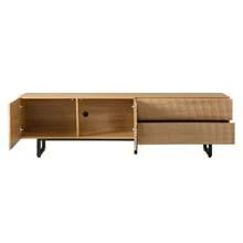 Modern TV Stand, TV Unit, TV Panel, Low TV Cabinet. Unique Design, 3D Texture. 180 X 38 X 51.5 Cm (L X W X H) - Natural Color - View 8
