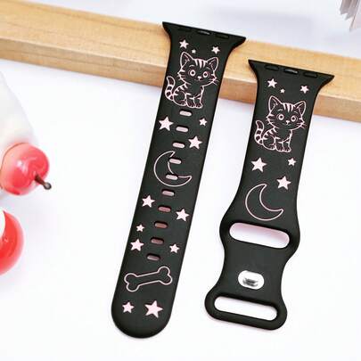 Dây đeo đồng hồ chạm khắc hình động vật, tương thích với Apple Watch 10 42mm 46mm, phù hợp với các phiên bản 40mm 44mm 41mm 45mm 38mm 42mm Ultra/Ultra2 49mm, dây đeo chạm khắc hình động vật phù hợp với các dòng Series 10 9 8 7 6 5 4 3 2 1 (Chỉ có dây đeo, không bao gồm đồng hồ)