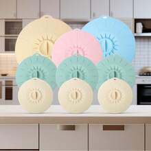 Set de 5/9 Taponeras de Silicona Reutilizables para Microondas, 5 Tamaños, Resistentes al Calor y Antidesbordes, Versátiles para Tazones Tazas Platos Ollas y Sartenes, Aptas para Horno Estufa Nevera y Lavavajillas - Color macarrón - Ver 10
