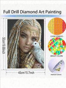 金色女人与5D钻石画套装，成人款，钻石艺术，全钻水晶水钻刺绣工艺套装，家居墙面装饰礼品 - 彩色 - 查看 9