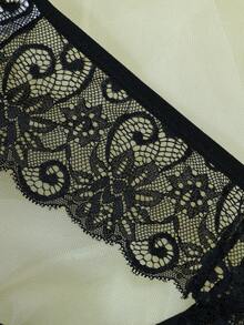 1件装女士性感蕾丝边低腰丁字裤 - 黑色 - 查看 6