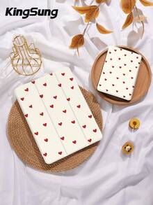 Kingsung Simple Heart Pattern Tablet Protective Case,Compatible With 9.7/10.2/10.5/10.9/12.9/Pro 11, 10th Gen,Compatible With Samsung Galaxy Tab S6 Lite 10.4 Inch,Compatible With Kindle Paperwhite 12th Gen 2024,Kindle (11th Generation) 2022 Release,Kobo Clara Colour,Soft Anti-Fall Protection,Smart Stand/Automatic Wake Up/Sleep - Multicolor - View 9