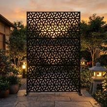 Panel Separador Portátil de Metal, Biombo de Privacidad de Pie 183 cm Alto, para Terraza, Balcón o Hogar, Resistente al Clima y Montaje Sencillo - Estilo 3 - Ver 7