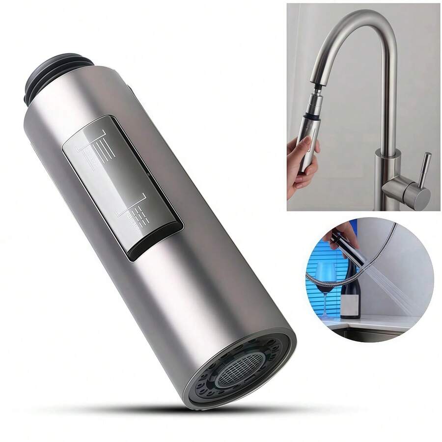 1 pieza Cabezal de repuesto para grifo extraíble de cocina, boquilla dedicada para fregadero de verduras, a prueba de salpicaduras, accesorios de adaptador rotativo presurizado