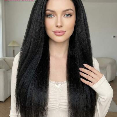 ISEE Hair Kinky Straight Hair Wig Pre-Cut 7*5 Transparent Lace Wear Go Glueless Lace Wig Pre-Cut Closure Lace & Pre-Plucked Hairline Pre-Bleached Mini Knots Lace 16-30 Regular Inch 180% Density Real Human Hair Lace Closure Wigs Looking Stylish Vacay Vibes Active Energy Travel Essential Holiday Outfits Bridesmaid Gifts Sport Vacation Travel Festival Outdoor Cosplay Campus Beach Perfect For The Weekend Ready Look