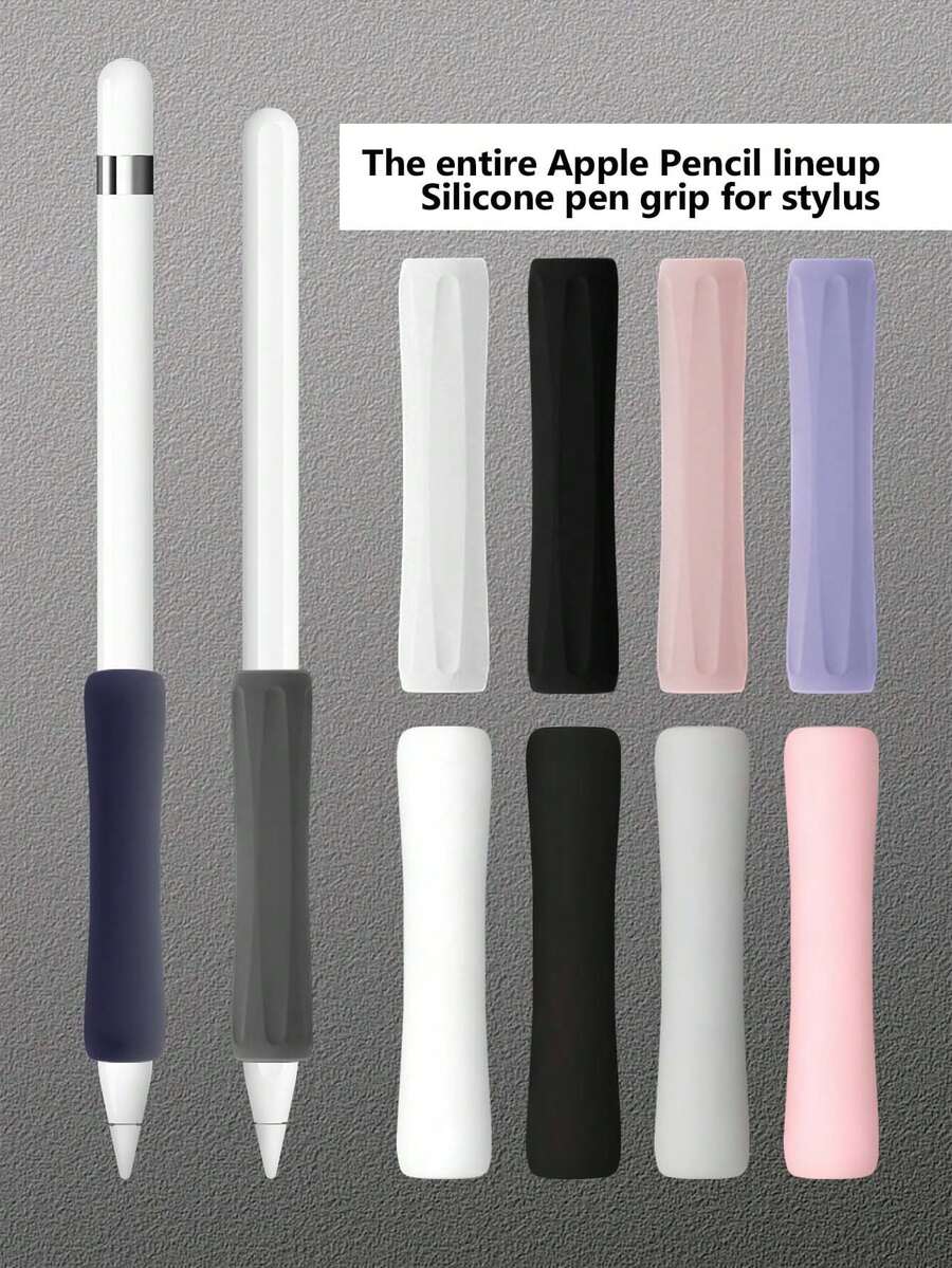 Apple Pencil Grip Sleeve For IPad, Rhombus/Arc Texture Anti-Drop Silicone Protective Case, Soft Silicone Non-Painful Hand, Compatible With Apple Pencil Stylus Grip - Multicolor - View 1