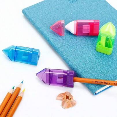 3pcs Triangle Erasers, Pencil Sharpeners, Pencil Sharpeners, Student Stationery, Eyebrow Pencils