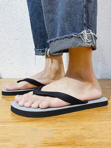 2026新款时尚休闲舒适个性化韩版纯色多功能青少年室内/室外沙滩海岛度假凉鞋，男士夏季款 - 灰色 - 查看 4