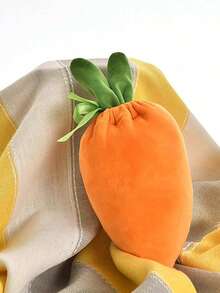 5pcs Easter Carrot Drawstring Bag With 10pcs Gift Tags Creative Cute Bunny Ear Velvet Gift Bags Cartoon Easter Gift Wrapping Bag For Spring Easter Decoration Easter Gifts - Orange - View 8