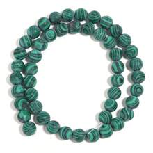 1 hạt đá màu xanh lục tự nhiên, mờ, nhiều kích cỡ 4/6/8/10mm, phong cách thời trang, giản dị, cổ điển, thích hợp để làm vòng tay, vòng cổ, trang sức, mặt dây chuyền, phụ kiện trang trí. - malachite - Xem 12