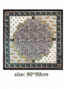 1条佩斯利印花女士头巾，90厘米缎面围巾，大方巾/披肩，多功能配饰 - D9497 - 查看 3