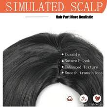 Black Rover Women Cosplay Wig, Long Straight Hair With Ponytail Bangs For Halloween Party - Natural Black - View 4