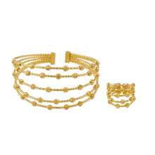 [Saudi Arabia Valentine's Day Gift] 24k Gold-Plated Bohemian Adjustable Bracelet And Ring Jewelry Set, 2pcs Women's Exquisite Jewelry Bracelet, Luxurious And Fashionable Texture, Multiple Styles To Choose From, Making It The Perfect Gift For Your Partner On Valentine's Day And A Fashionable Jewelry For Daily Wear - Multicolor - View 12