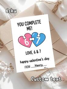 1/3 bộ 67 thiệp Valentine cho trẻ em và thiếu niên, có thể tùy chỉnh văn bản, thiệp Valentine 6-7, thiệp Valentine cho trẻ em, thiệp quà tặng lớp học 6-7 có thể chỉnh sửa và in được. - A - Xem 8